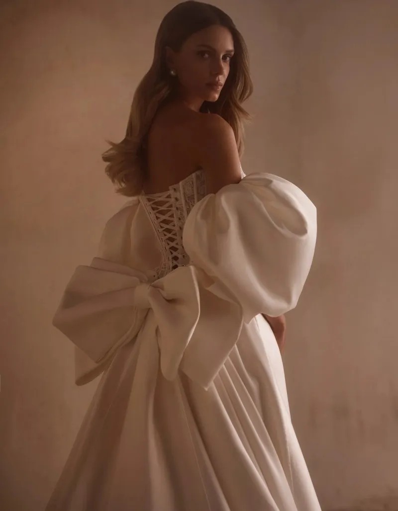 Model wearing a bridal gown