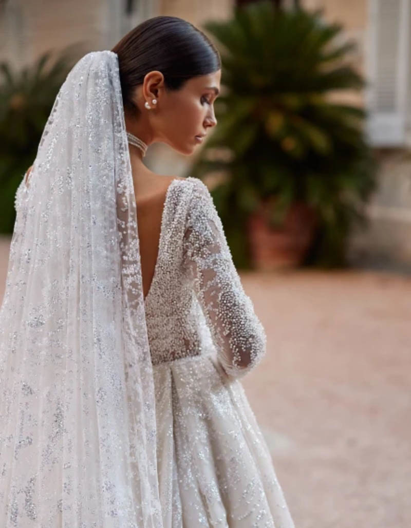 Model wearing a bridal gown